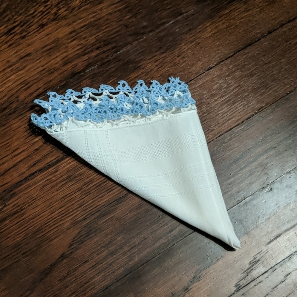 Bridal Handkerchief (something blue)